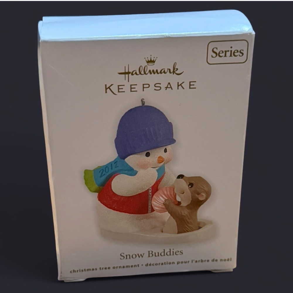 Hallmark Keepsake Snow Buddies with Blue Hat and Brown Otter (2012)